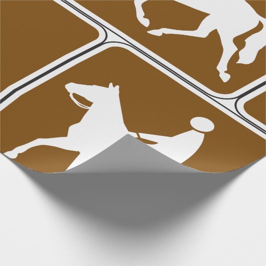Equestrian Trail Riding Horse Silhouette Icon Geschenkpapier (Ecke)