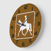 Equestrian Trail Riding Horse Silhouette Icon Große Wanduhr (Winkel)