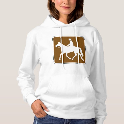 Equestrian Trail Riding Horse Silhouette Icon Hoodie (Vorderseite)