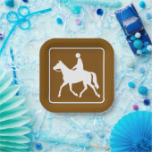 Equestrian Trail Riding Horse Silhouette Icon Pappteller (Party)