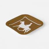 Equestrian Trail Riding Horse Silhouette Icon Pappteller (Gewinkelt)