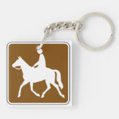 Equestrian Trail Riding Horse Silhouette Icon Schlüsselanhänger (Rückseite)