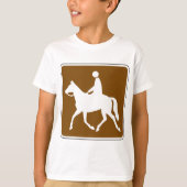 Equestrian Trail Riding Horse Silhouette Icon T-Shirt (Vorderseite)