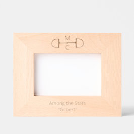 Equestrian Two Letter Snaffle Bit Monogram Geätzte Rahmen