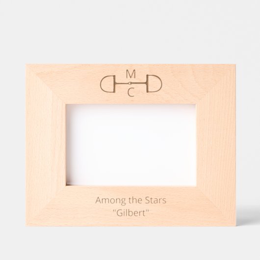 Equestrian Two Letter Snaffle Bit Monogram Geätzte Rahmen (Vorderseite)