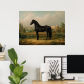 Equestrian Vintage Style Horse Landscape Poster (Heimbüro)