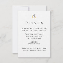 Equestrian Wedding Details Card with Horse Crest  RSVP Karte
