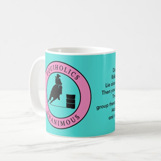 Equiholics Unanimous Barrel Racer Kaffeetasse (Vorderseite Links)