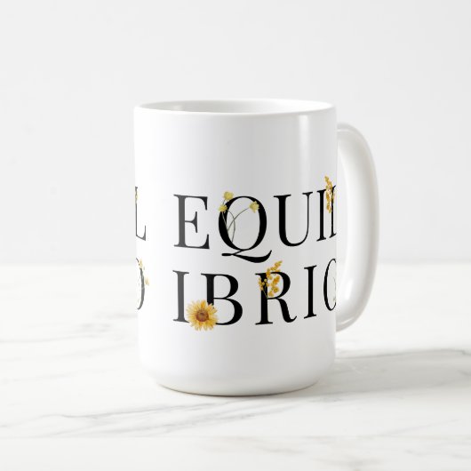 Equilibrio (con fiori gialli; Italiano) Kaffeetasse (VorderseiteRechts)