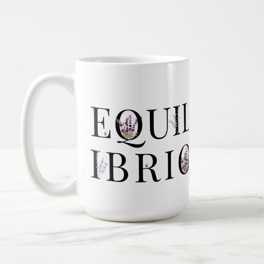 Equilibrio (con fiori viola; Italiano) Kaffeetasse (Links)