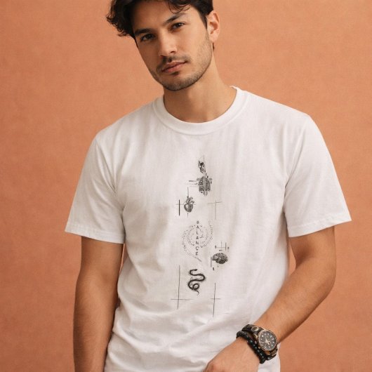 Equilibrium: Vertical Word Design T-Shirt