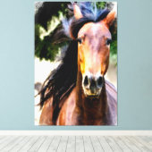 *~* Equine AR22 Black Mane Horse Art Canvas Print Leinwanddruck (Insitu (Holzboden))