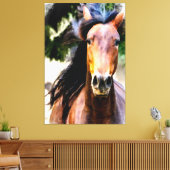 *~* Equine AR22 Black Mane Horse Art Canvas Print Leinwanddruck (Insitu (Wohnzimmer))
