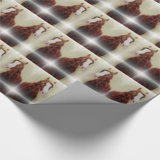 Equine Art Kastanienpferd Geschenkpapier (Ecke)