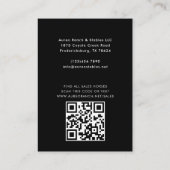 Equine Business Horse Trainer Equestrian Photo Visitenkarte (Rückseite)