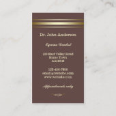Equine Dentist Business Card Visitenkarte (Rückseite)
