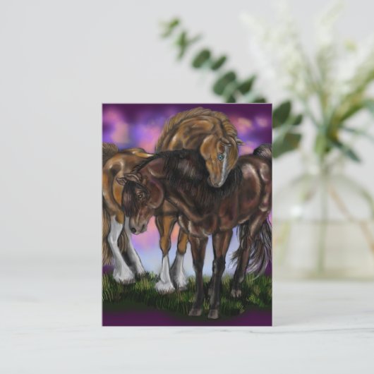 Equine Devotion~valentine Postkarte (Stehend Vorderseite)