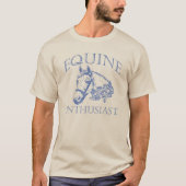 Equine Enthusiasten | Blaues Vintages Pferd T-Shirt (Vorderseite)