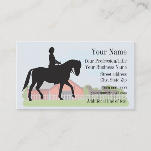 Equine Equestrian Dressage Business Card Visitenkarte (Vorderseite)