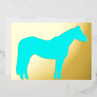 Equine Horse Themed Professional Foil Holiday Card Folien Feiertagskarte