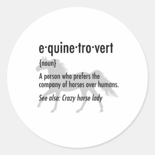 Equine Introvert Funny Horse Lover Gift Shirt Runder Aufkleber