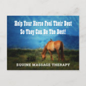 Equine Massage Therapist Horse Business Mailer Postkarte (Vorderseite)