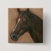 Equine Picture of Chestnut Mare Horse Button (Vorderseite)