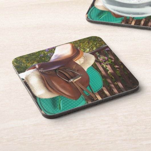 Equine Saddle Up English Saddle Getränkeuntersetzer (Linke Seite)
