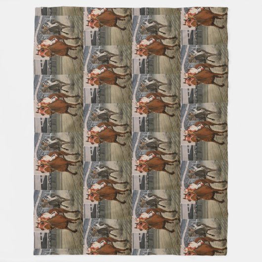 Equine Thoroughbred gewinnt Pferderennen Fleecedecke (Vorderseite)