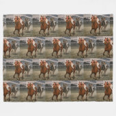 Equine Thoroughbred gewinnt Pferderennen Fleecedecke (Vorderseite (Horizontal))
