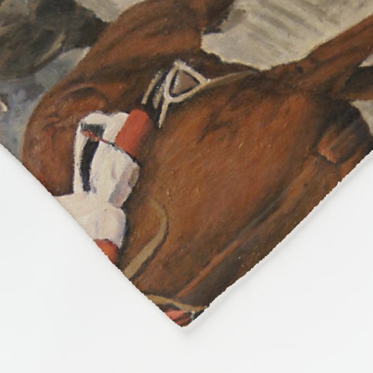 Equine Thoroughbred gewinnt Pferderennen Fleecedecke (Ecke)