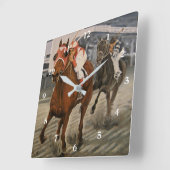 Equine Thoroughbred gewinnt Race Race Square Wall  Quadratische Wanduhr (Winkel)