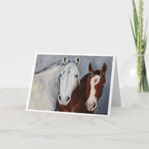 Equine Voices Mystic and Wyatt Card with Border Karte