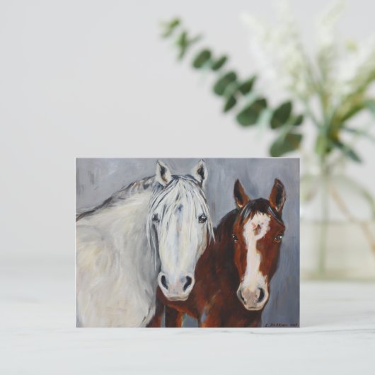 Equine Voices Mystic und Wyatt Postcard Postkarte (Stehend Vorderseite)