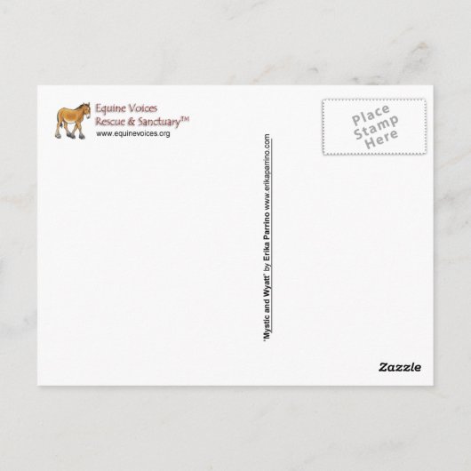 Equine Voices Mystic und Wyatt Postcard Postkarte (Rückseite)