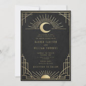Equinox Art Deco celestial wedding Invitation Einladung (Vorderseite)