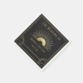 Equinox Art Déco Gold Sonnenstrahlenmuster Serviette (Ecke)