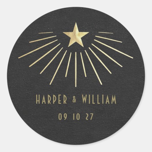 Equinox Celestial Starburst Wedding Stickers (Vorderseite)