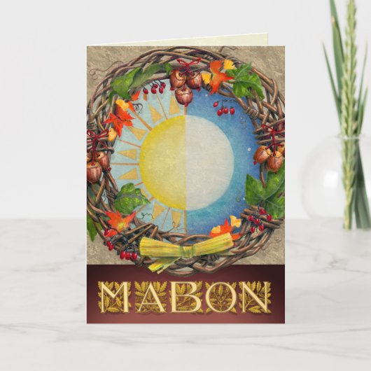 Equinox Mabon Wreath Feiertagskarte (Vorderseite)