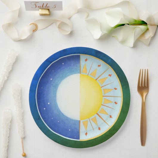 Equinox Sun und Mond Pappteller (Hochzeit)