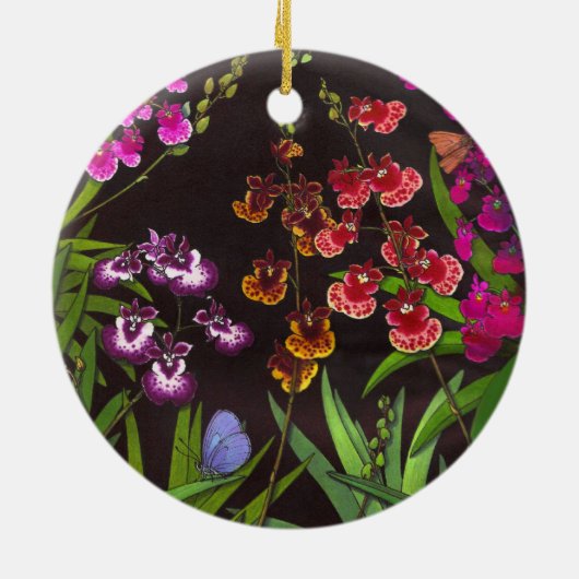 Equitant Oncidium Tolumnia Orchideen-Verzierung Keramik Ornament (Hinten)