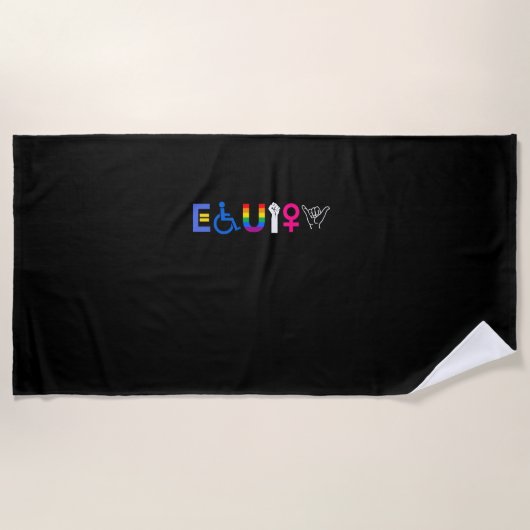 _EQUITY_ Equal Rights LGBTQ Alliges Unity Pride Fe Strandtuch (Vorderseite)