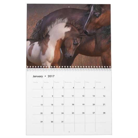 Equus-ungezähmter Pferdekalender Kalender (Jan 2017)