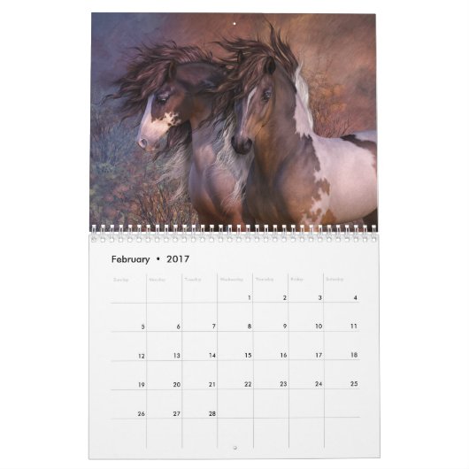 Equus-ungezähmter Pferdekalender Kalender (Feb 2017)