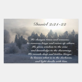 Er ändert die Zeiten und Jahreszeiten, Daniel 2:21 Rechteckiger Aufkleber