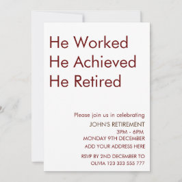 Er arbeitete, er errang die Rente nach Maß Einladung