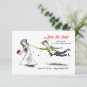 Er auf den Altar Save the Date 2 zu ziehen (Stehend Vorderseite)