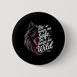 Er Behalte mir, dass sie mir Wolf Art Lover Coupl Button