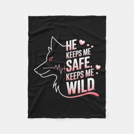 Er Behalte mir, dass sie mir Wolf Art Lover Coupl Fleecedecke (Vorderseite)