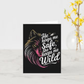 Er Behalte mir, dass sie mir Wolf Art Lover Coupl  Karte (Gelbe Blume)